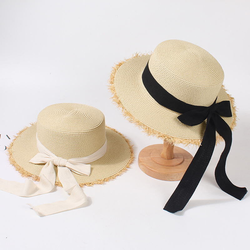 Cross-border wide-brimmed straw hats, custom-made outdoor sun protection hats, high-end style papyrus wide-brimmed straw hats