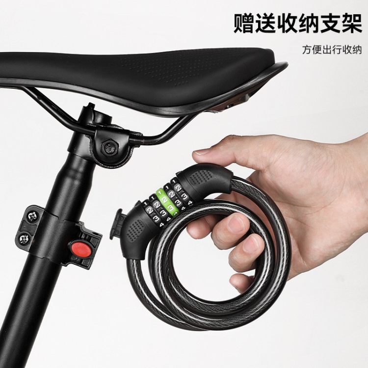 BG-6217 Bicycle five-digit combination lock, steel cable lock, bicycle ring lock, electric bicycle anti-theft lock, steel wire lock Specification image