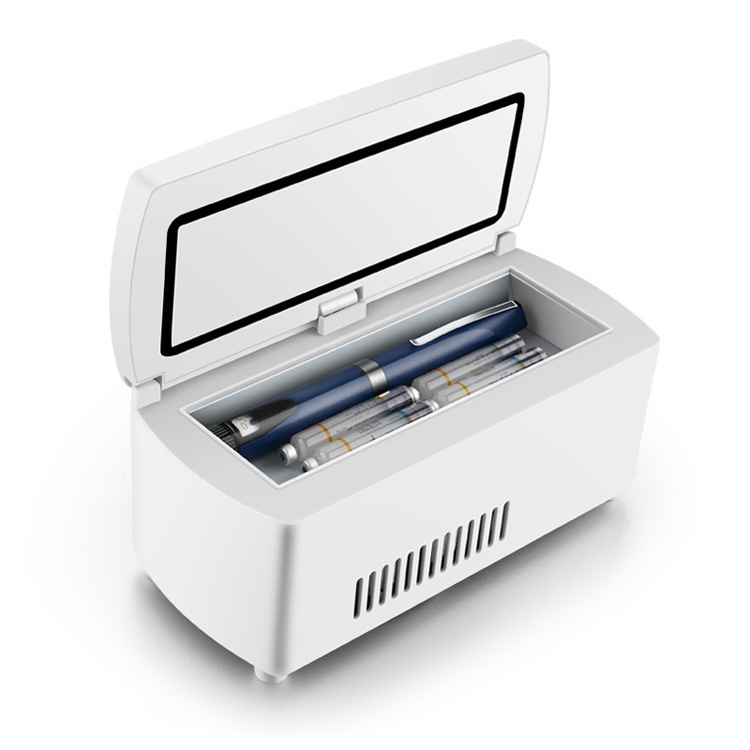 Foreign trade insulin refrigeration box, medical medicine mini refrigeration small refrigerator, household car dual-purpose small refrigerator details Picture