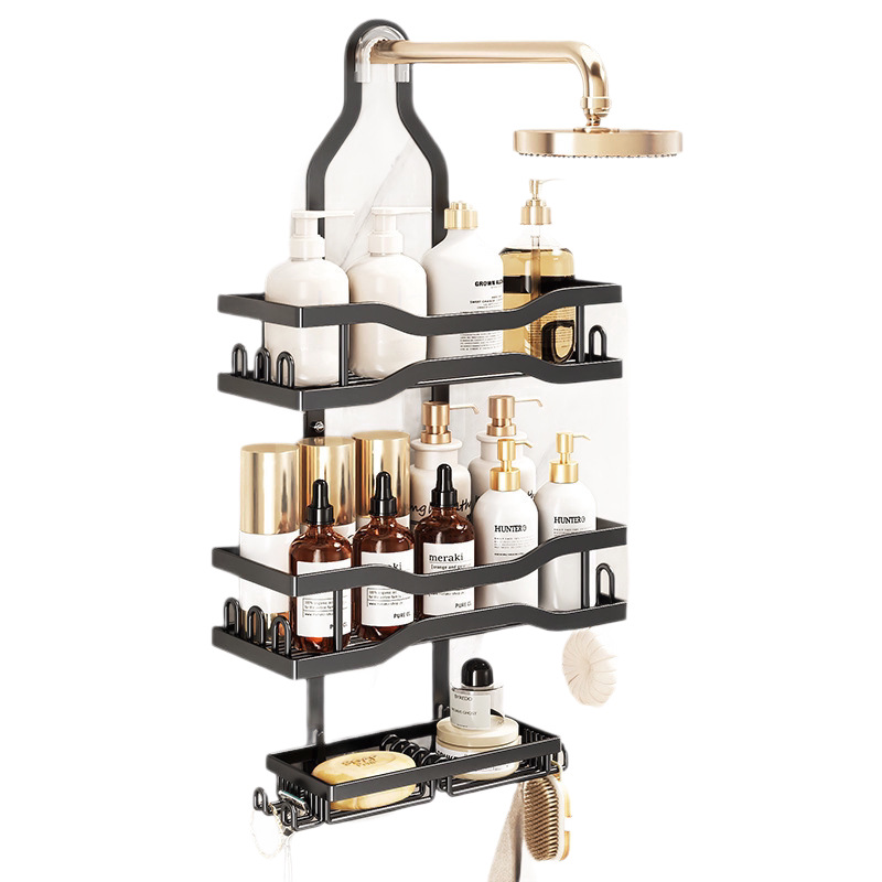 Multi-layer metal three-legged trolley storage rack, iron fruit plate, wooden display rack, combination storage rack, household kitchen storage rack Application Scenario