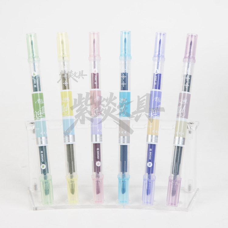 Double-headed Morandi color highlighters, 6-piece box set, light-colored student key marking Item Picture