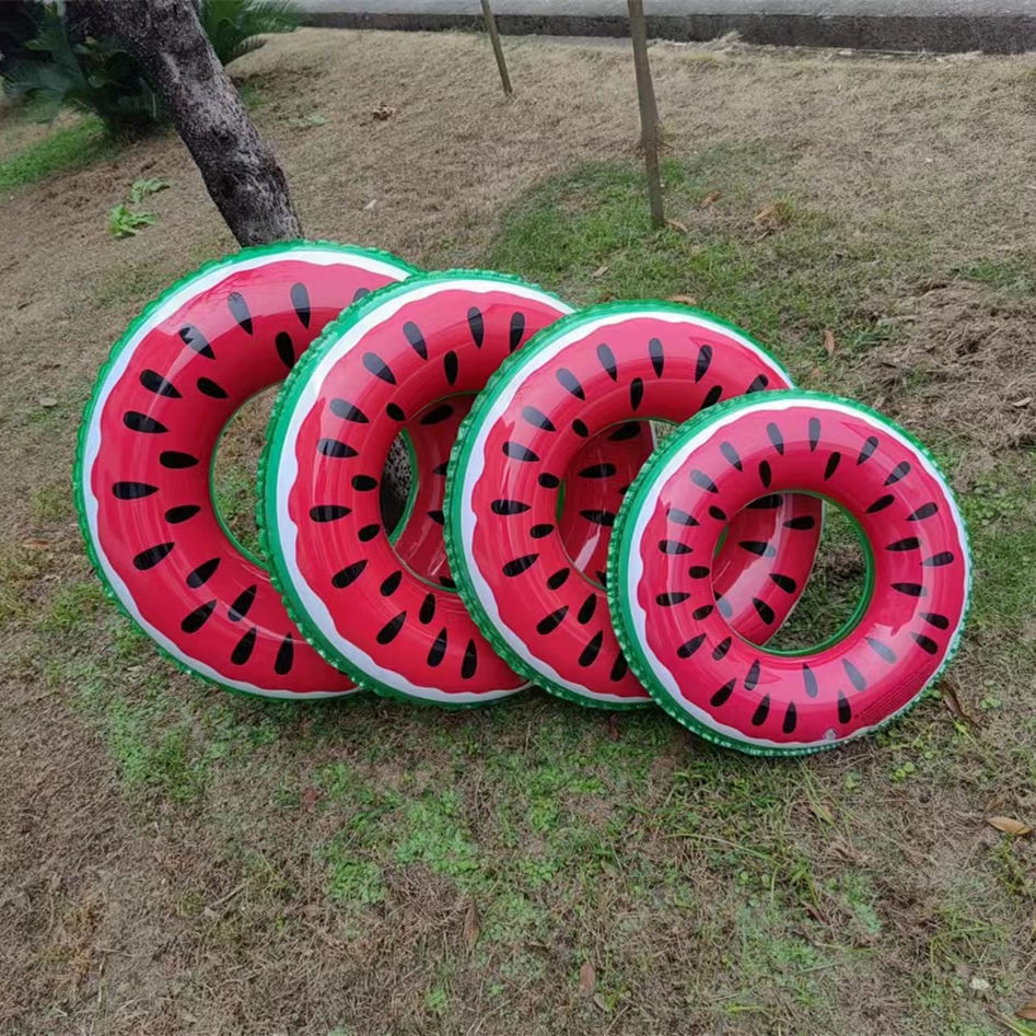 Watermelon swimming rings, thickened adult armpit rings, inflatable life rings, water rafting, children's watermelon swimming rings wholesale details Picture