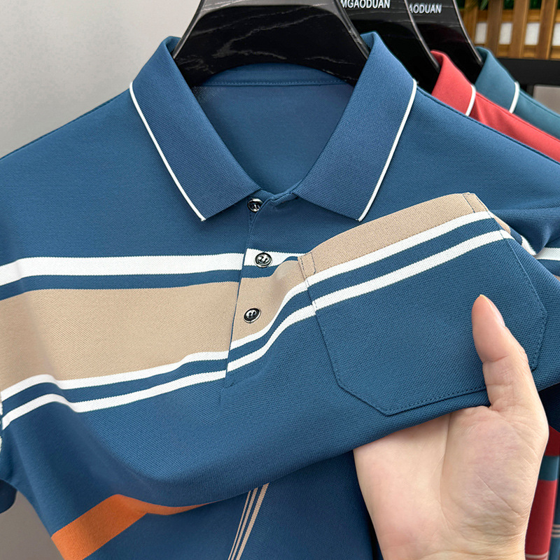 服装/polo衫/男大码春装/男装polo衫/短袖t男半袖潮牌白底实物图