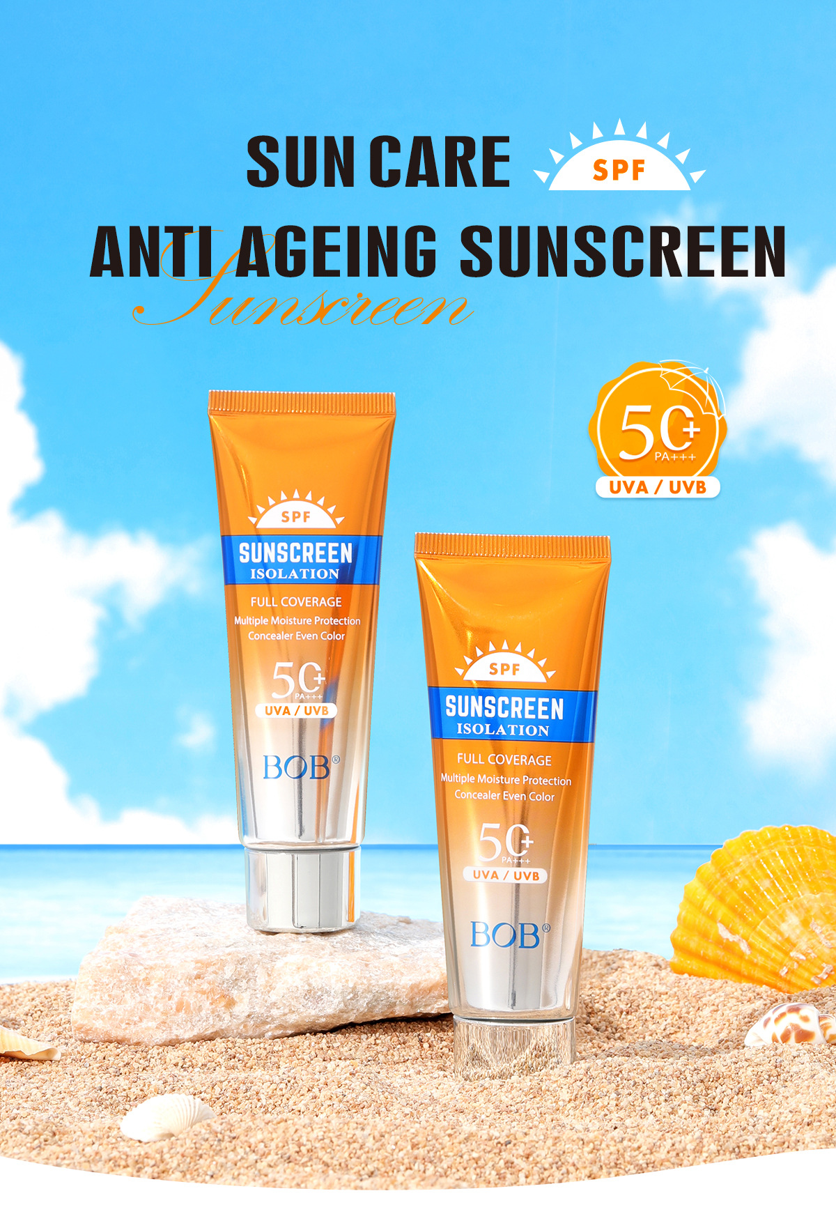 Aislante mineral vegano protector solar BB crema SPF30 PA+++ refrescante hidratante suavizante nutrir piel blanqueador brillo - 3