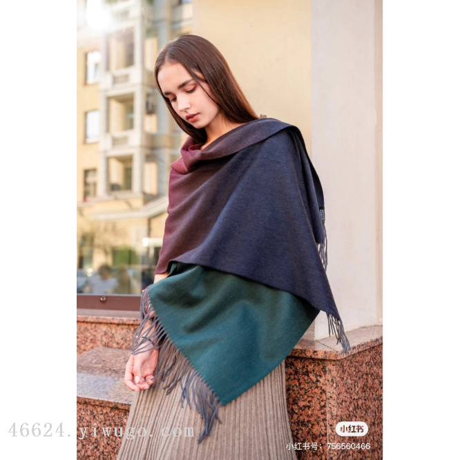 New in-stock cross-border scarves wholesale, e-commerce live streaming supply chain supply, three-color gradient color Item Picture