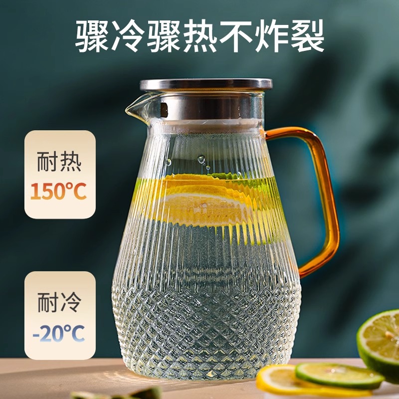 玻璃凉水壶半夏壶套装家用泡茶壶耐高温花茶壶冷泡水果茶跨境热销 details Picture