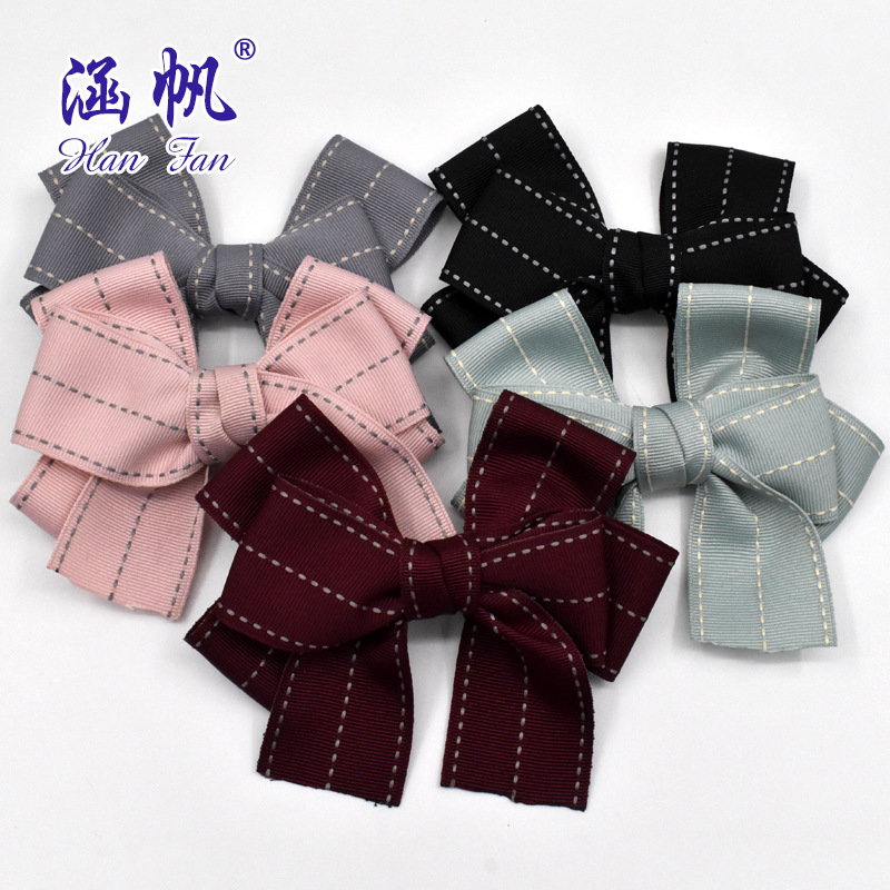 Customized 12-inch silk Tarchy ribbon six-ear waist bow, 4CM wide jumper waist bow tie