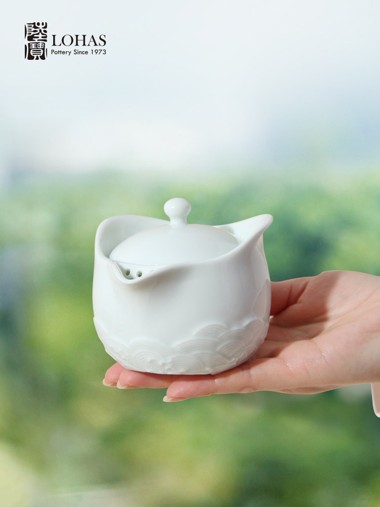 Lu Bao Ceramic Tea Set Lingbo Tea Set Gift Box Office One Pot Two Cups Portable Quick Guest Cup Tea Set