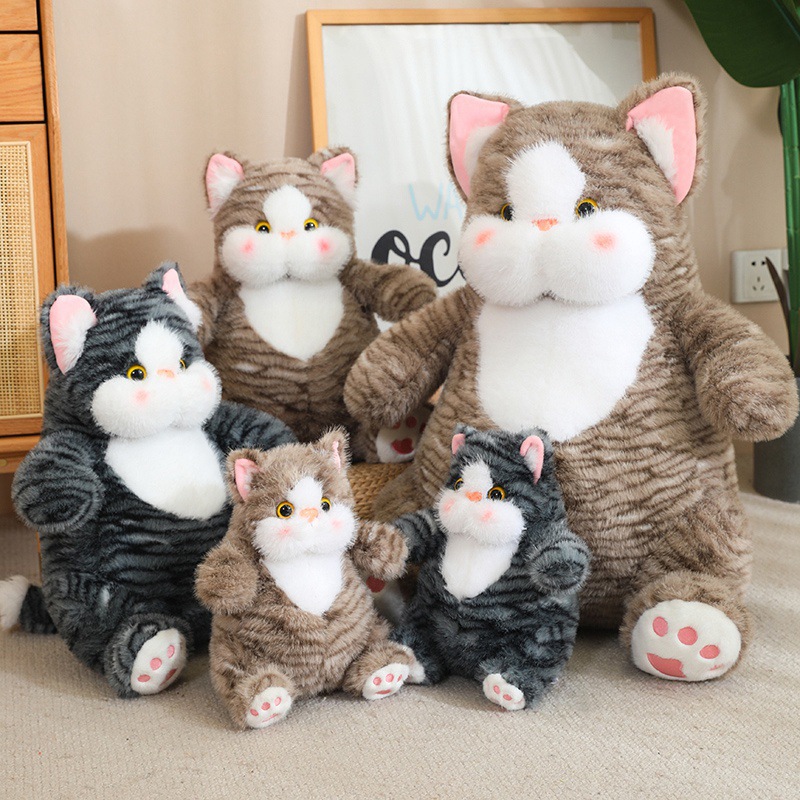 Popo Cat simulation cat plush toy, Little Cat plush toy, as a birthday gift for children and girls details Picture