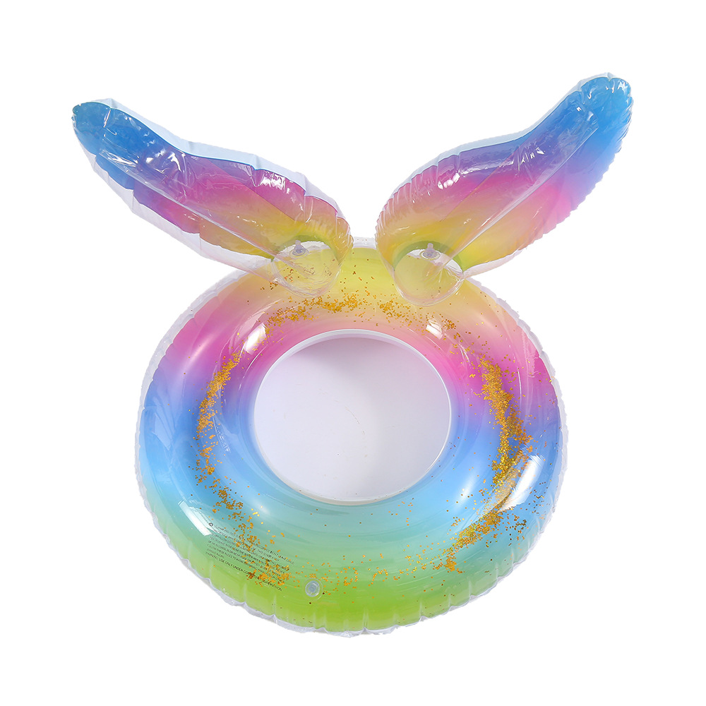 Bright pink ring mermaid tail adult swimming ring, ins style Internet celebrity gradient color swimming ring, semi-transparent life buoy wholesale Application Scenario