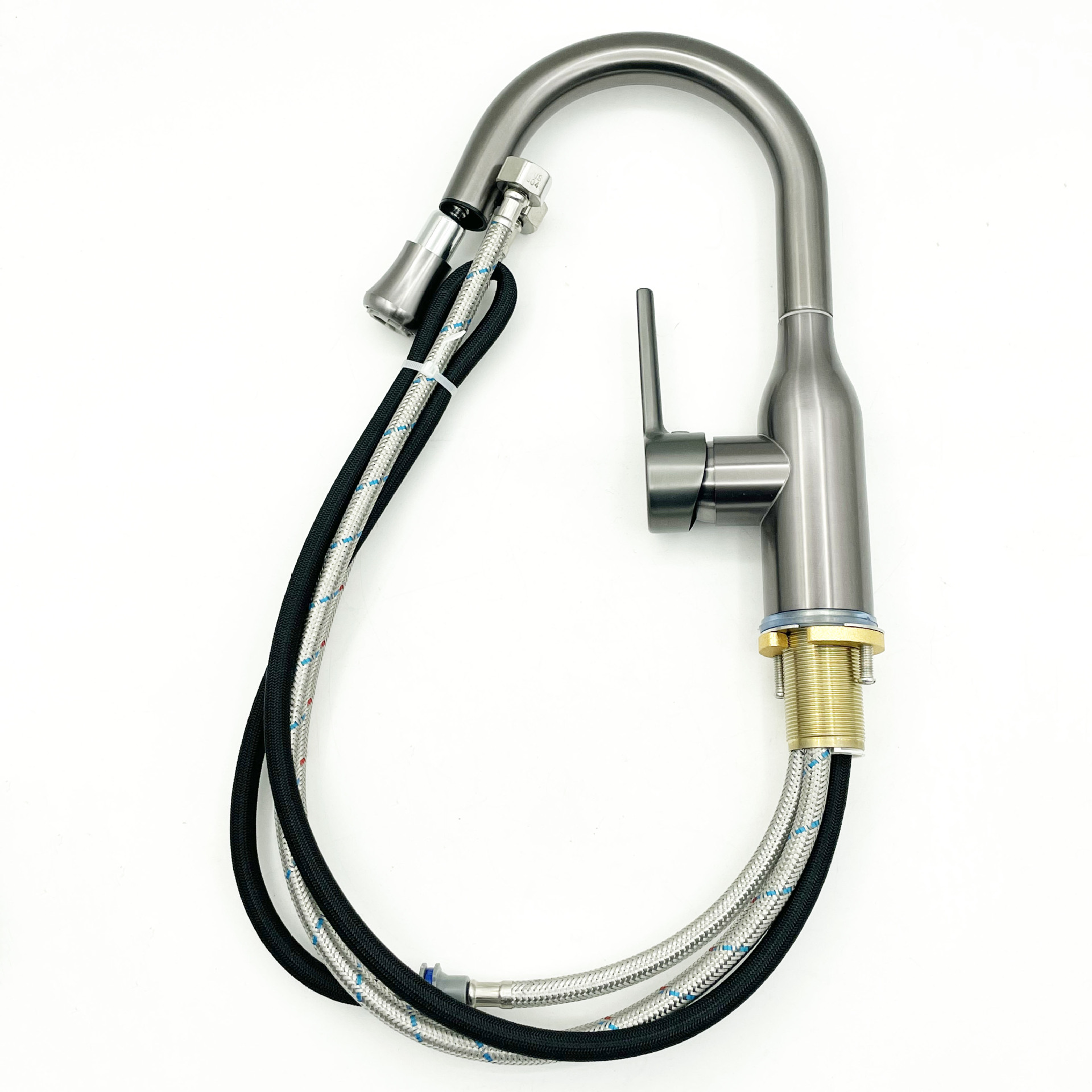 抽拉式面盆龙头家用洗漱台枪灰浴室龙头不锈钢洗脸盆水龙头