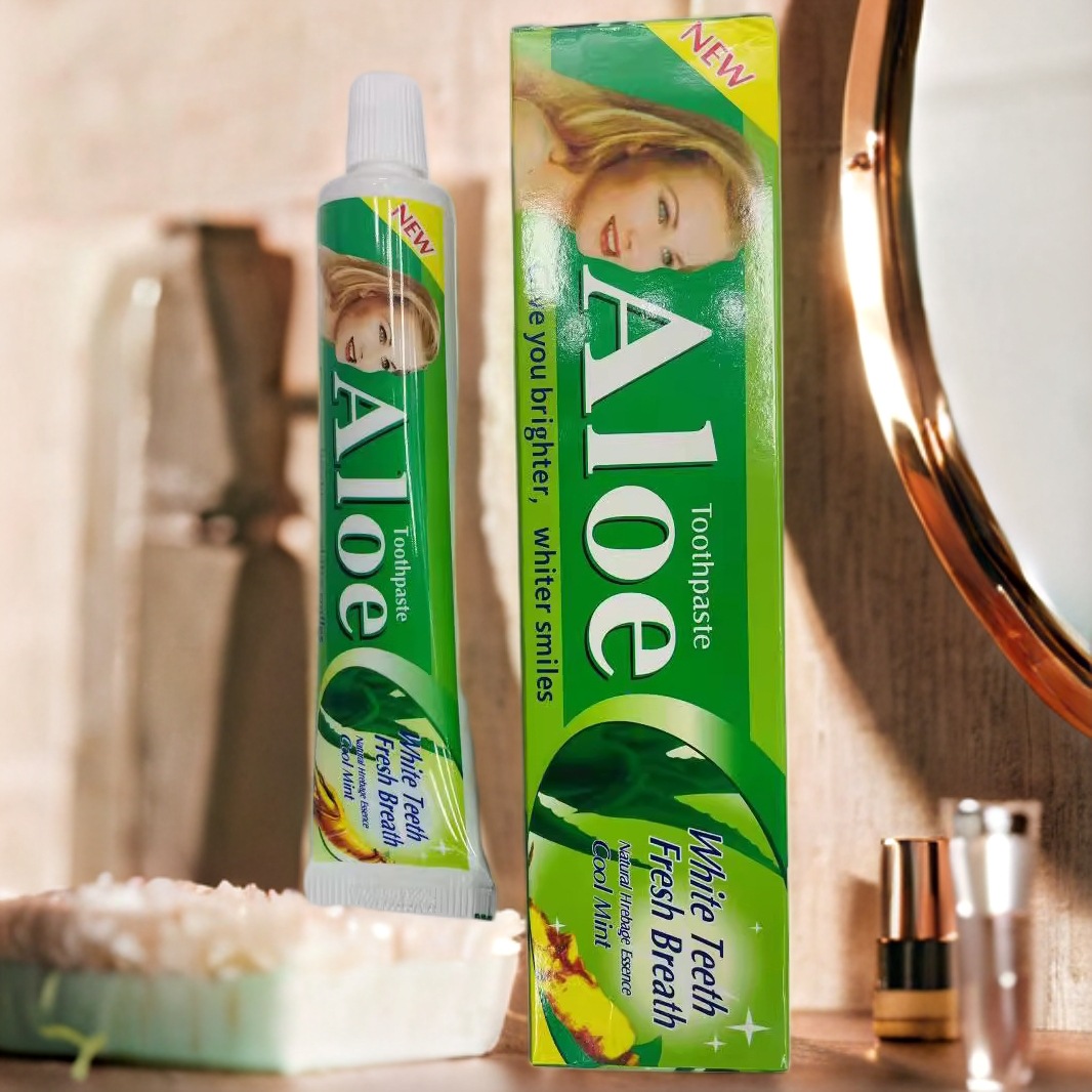 Customized (cross-border) export of English version aloe Vera White Ointment for freshening breath 100g toothpaste manufacturer wholesale details Picture
