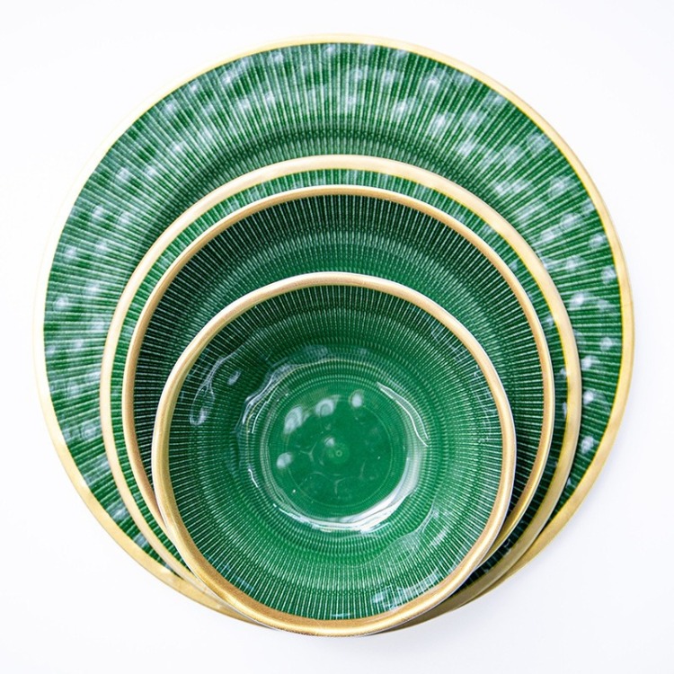 Cross-border direct sales of tableware sets for commercial hotels, restaurants, and eateries, including Western-style plates, seafood plates, and melamine tableware wholesale Item Picture