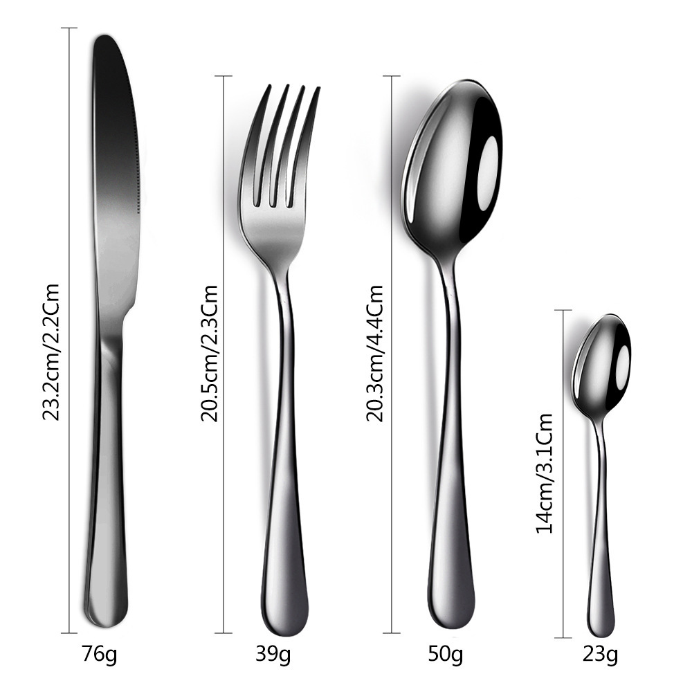 Amazon Cross-border Stainless Steel Tableware Set 1010, 24-piece Knife and fork Set, Western Steak Knife, Fork and Spoon Gift Box