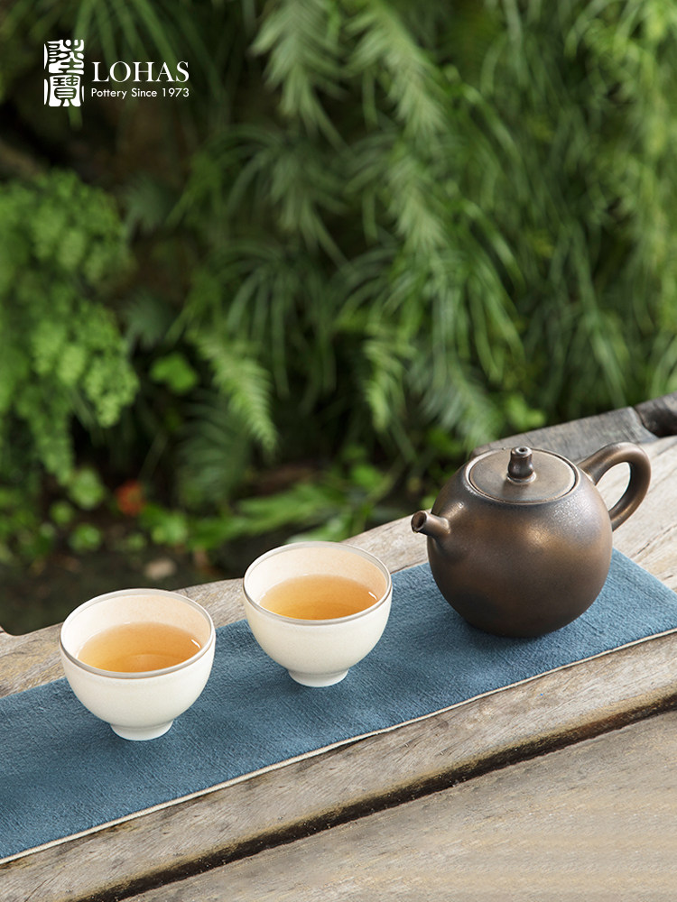 Lubao Ceramics' Four Joy Cups, bone China kiln-transformed tea cups, single cups, tasting cups, personal cups, master cups, tea brewing cups, and small cups details Picture