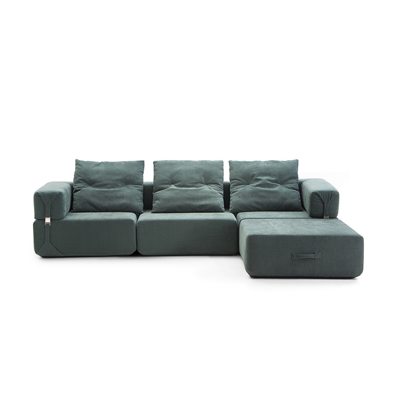 All-sponge vacuum compression sofa, small-sized living room, straight-row folding sofa, modular fabric sofa, freely combinable