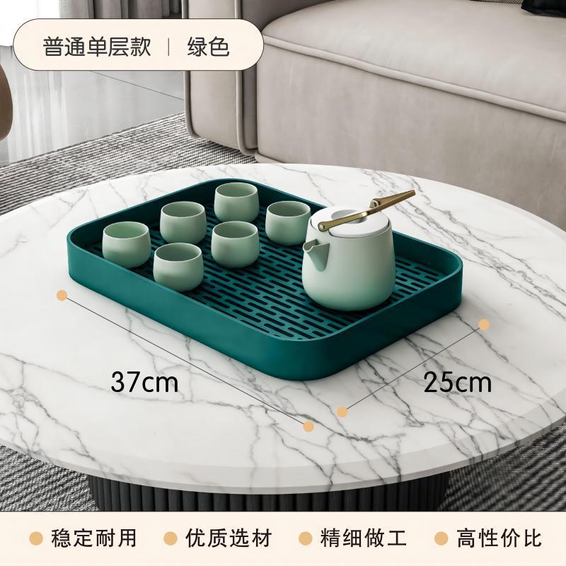 A double-layer household storage rack with a tray for drying glass cups, draining water, and placing tea cups and water bottles Item Picture