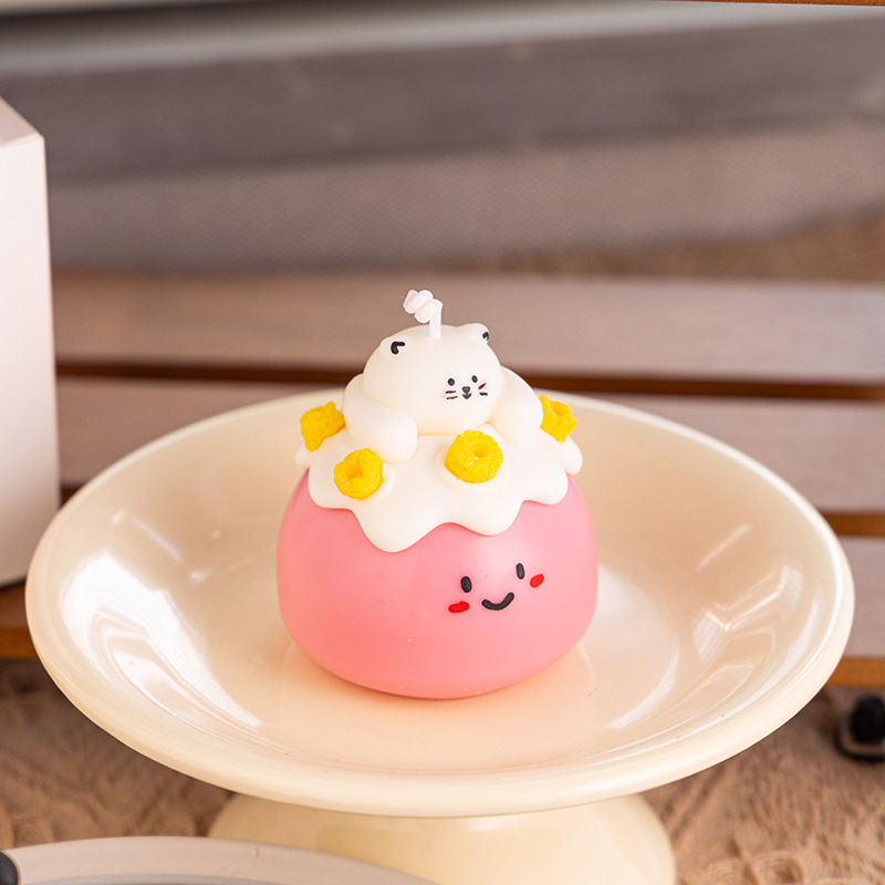 Soy wax dessert cake scented candle gift box, pudding, cute handcrafted scented candle Item Picture