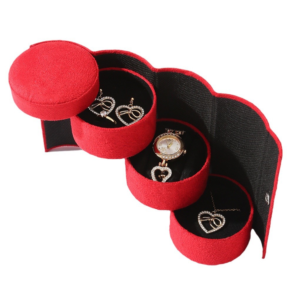 Valentine's Day gift set, Mother's Day, International Women's Day, three folding earrings, watch, golden metal heart necklace Application Scenario