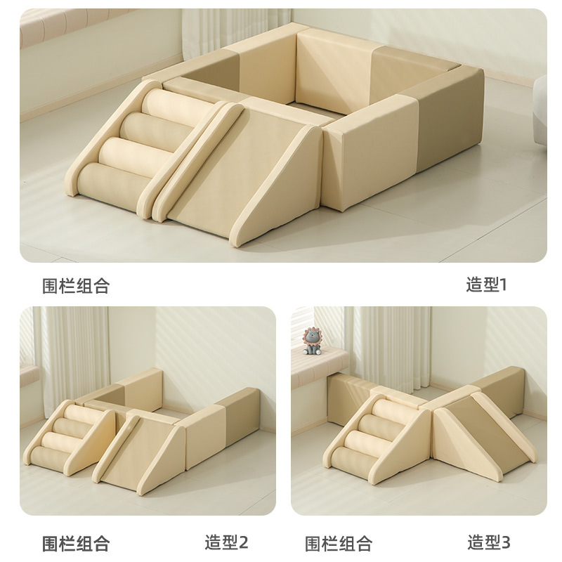 Children's soft package climbing combination, home sensory integration training, kindergarten soft package physical training, early education center slide soft package Item Picture