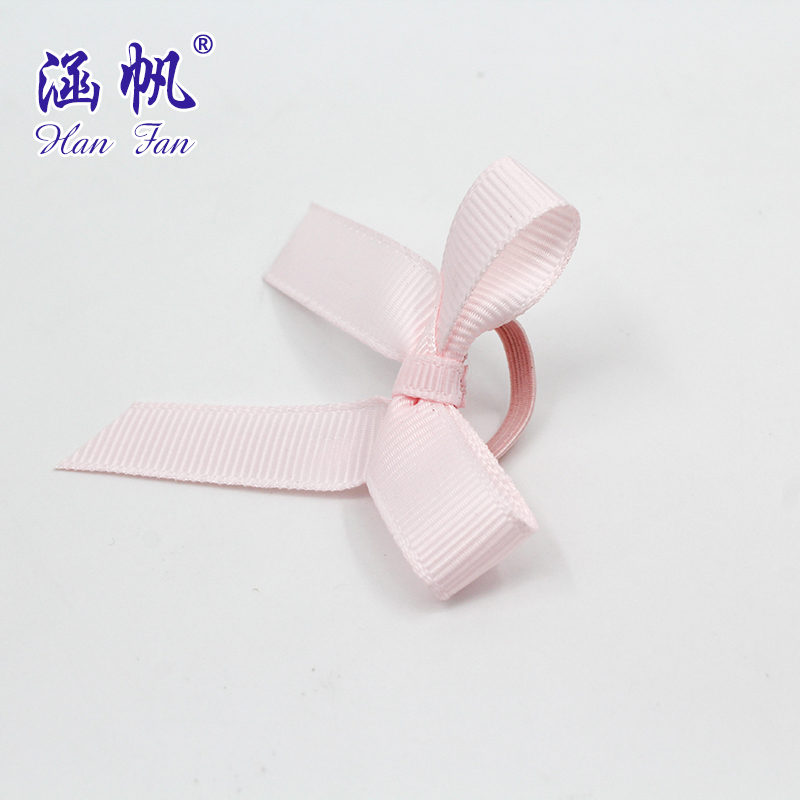 厂家直销1CM缎带印点绕线蝴蝶结,女童装服装辅料织带手工花仔