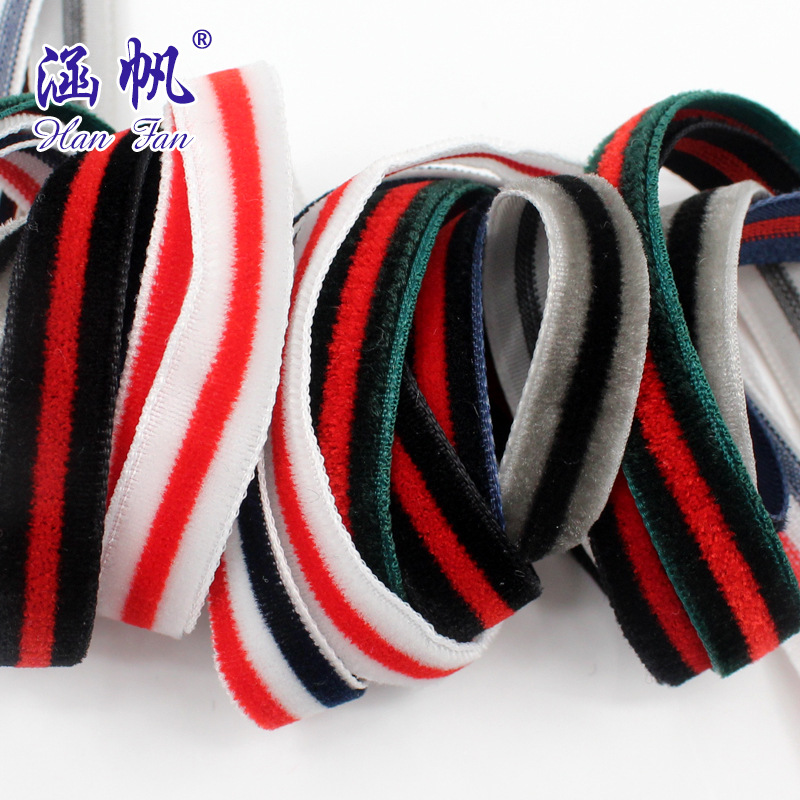 3in 1CM multicolor un lado flocado cinta de ropa caja de regalo boda decoración cinta de fábrica directa