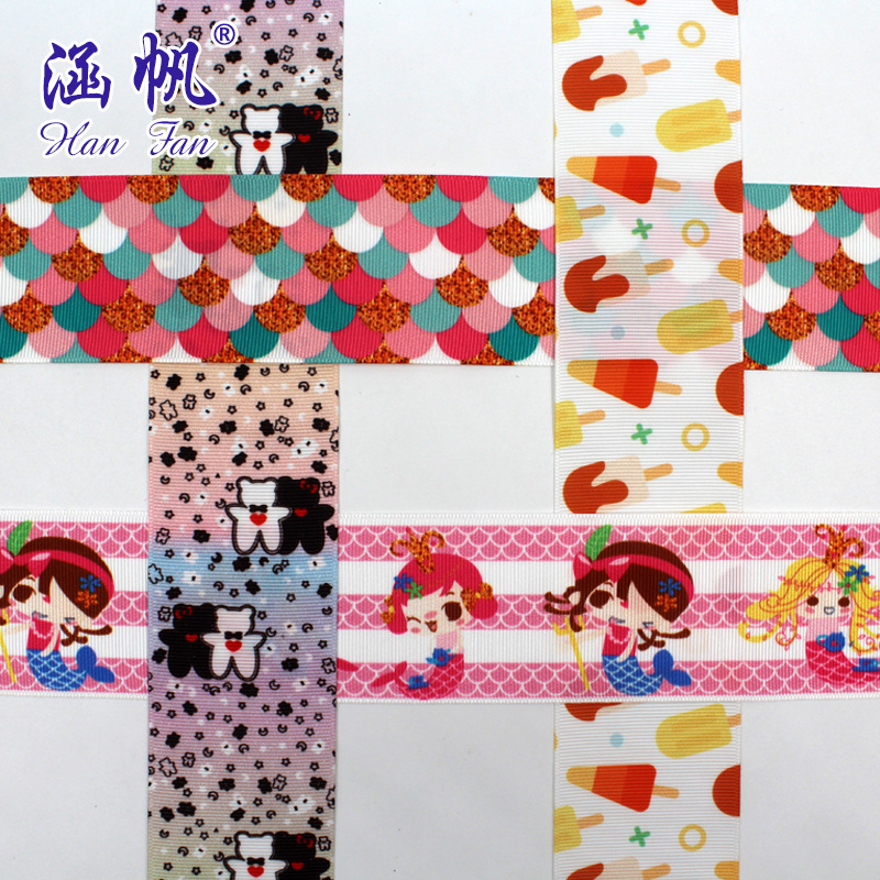 DIY ribbon printing, ribbon color printing, custom ribbon printing, hot stamping and heat transfer brush factory direct sales details Picture