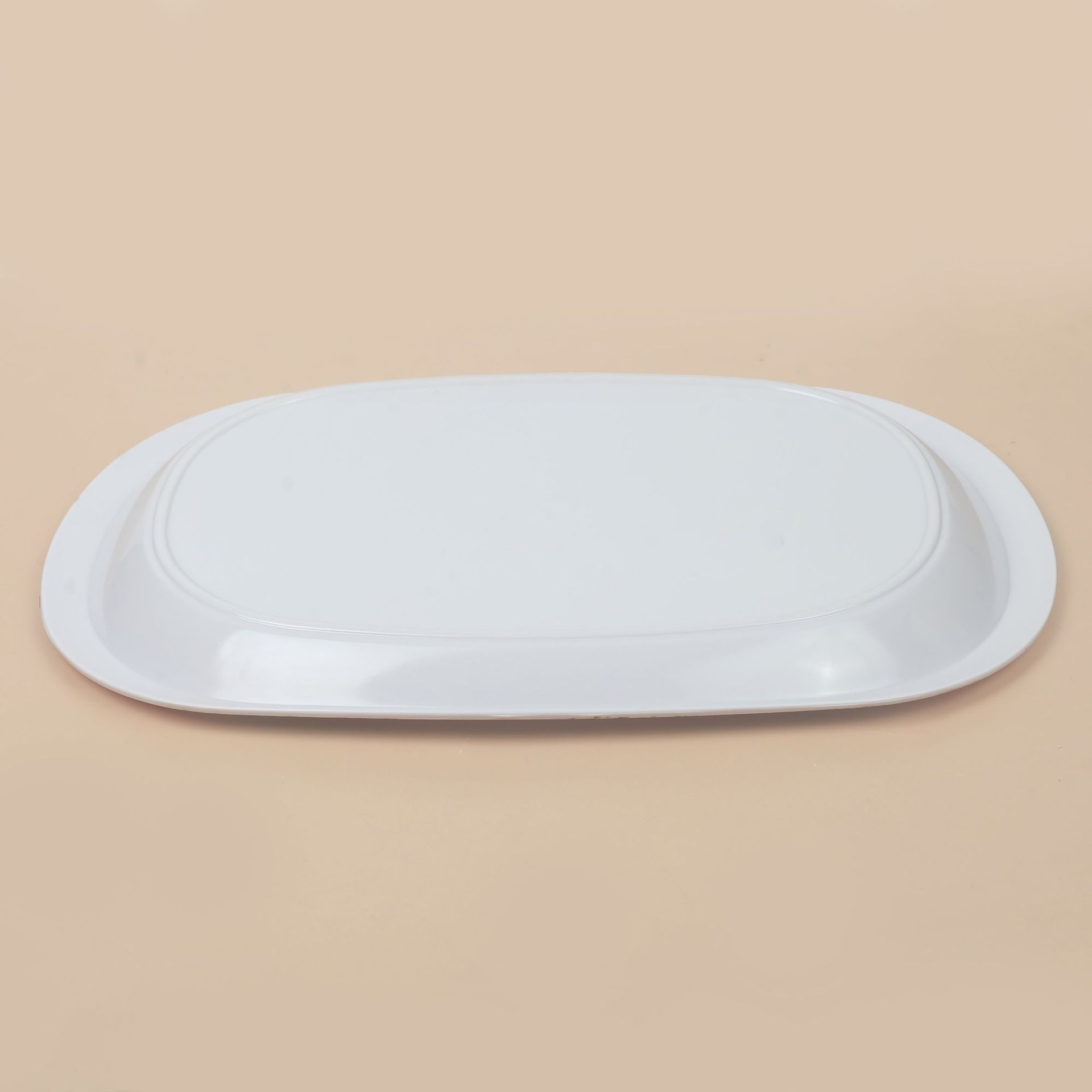 Melamine tray, flat-bottomed barbecue plate, dumpling plate, cafeteria steaming plate, multi-purpose plate, thickened rectangular tray Specification image