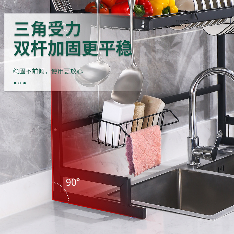 Cross-border best-selling kitchen bowl and chopstick draining rack, countertop, multi-layer bowl and plate storage rack, kitchen storage rack, draining rack Specification image
