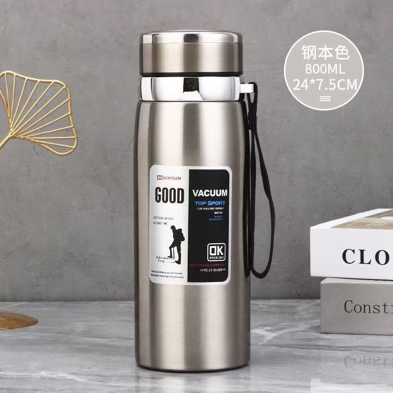 316 stainless steel outdoor vehicle-mounted portable large-capacity insulated cup with handle rope, large-capacity business office water cup Specification image