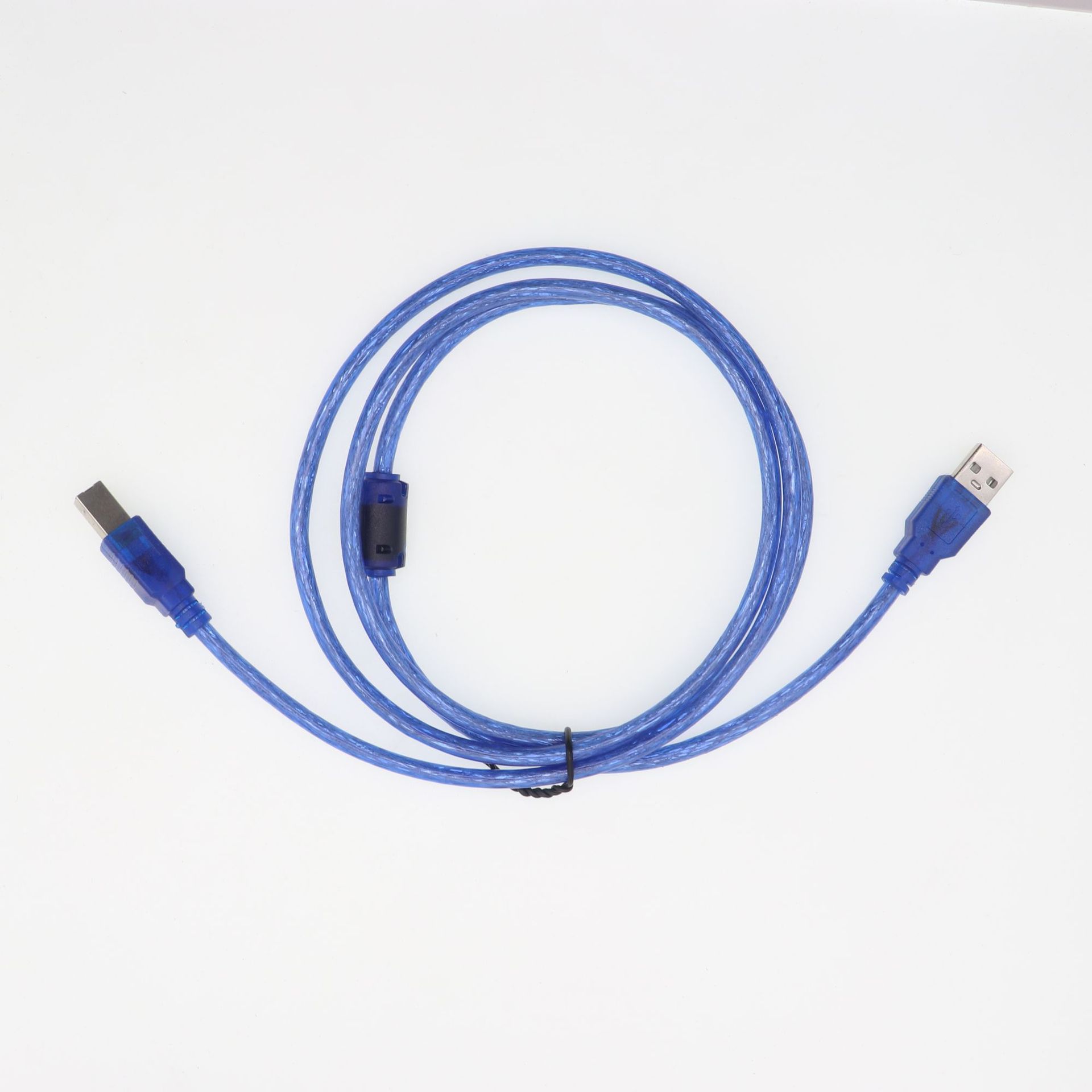 1.5m, 3m, 5m, 10m transparent blue round-to-square oral USB2.0 printer cable data connection cable Item Picture