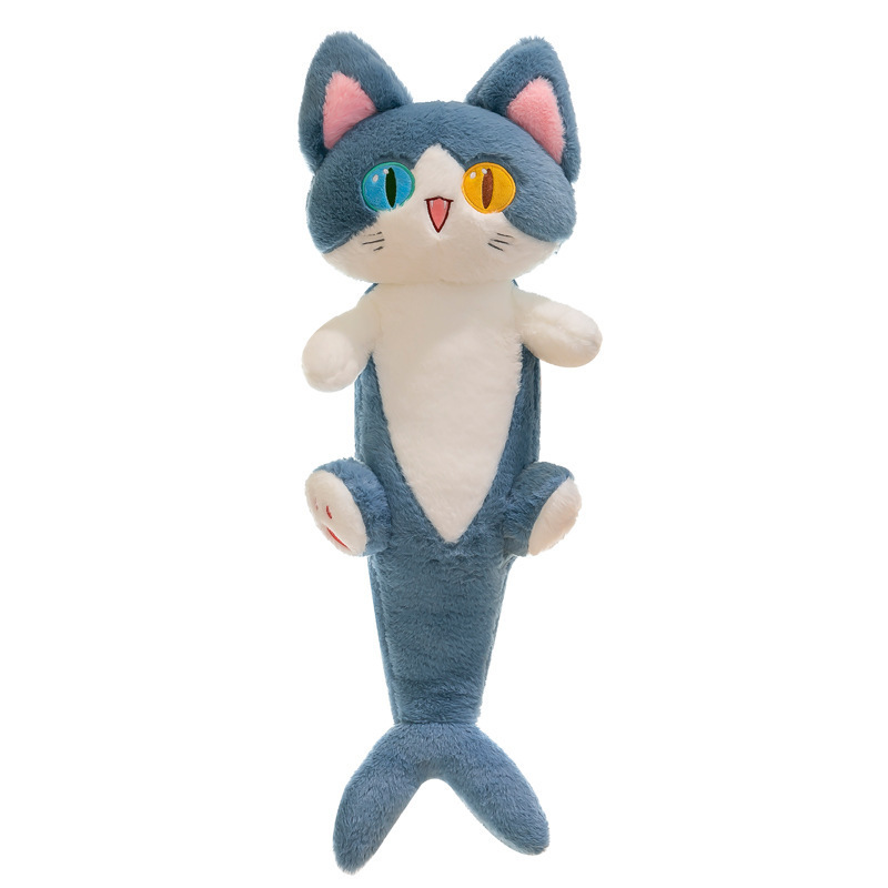 New long shark cat plush pillow, a cute gift for girls with heteropic eyes, and a cartoon plush toy doll Application Scenario
