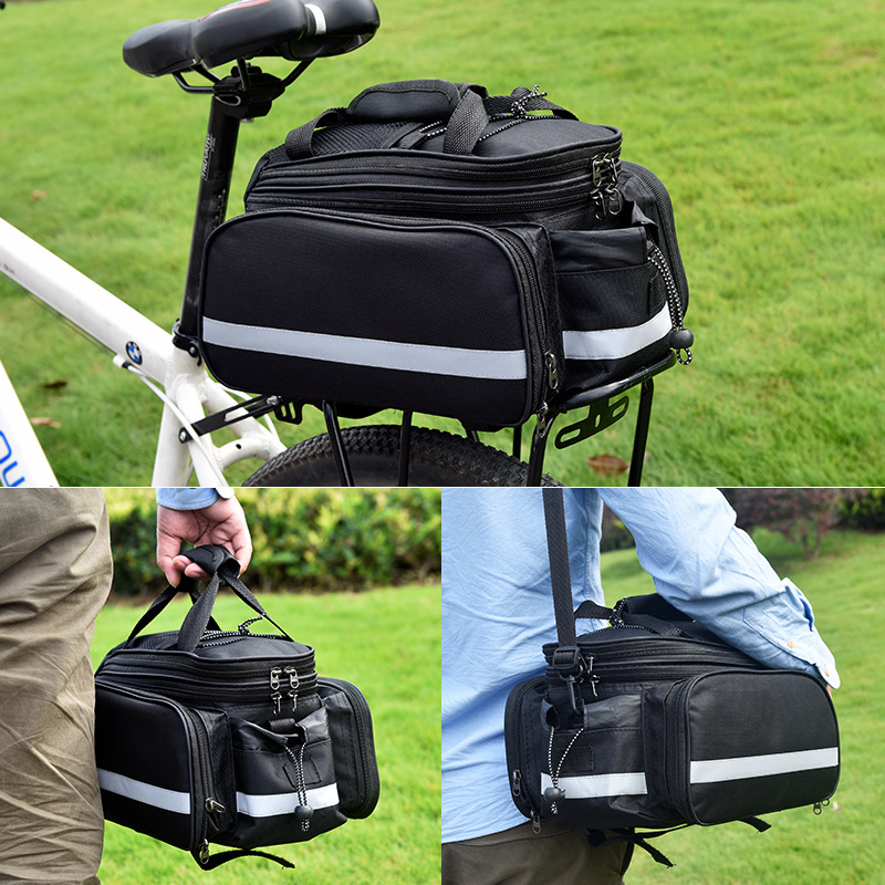 Bicycle pack, mountain bike, rear rack pack, large-capacity waterproof rear seat, tail camel pack, long-distance Sichuan-Xizang cycling equipment details Picture
