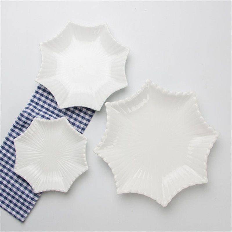 Creative household vegetable plates, melamine octagonal star-shaped plates, pasta, Western cuisine, dessert, fruit, cold dish plates and tableware Specification drawing