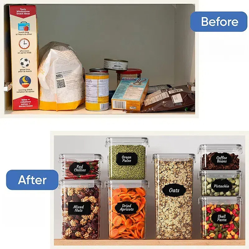 Kitchen sealed jars, large plastic storage jars for grains and cereals, transparent jars, food storage jars, storage and preservation boxes details Picture