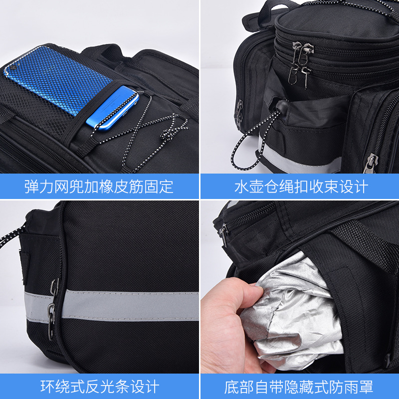 Bicycle pack, mountain bike, rear rack pack, large-capacity waterproof rear seat, tail camel pack, long-distance Sichuan-Xizang cycling equipment Specification image