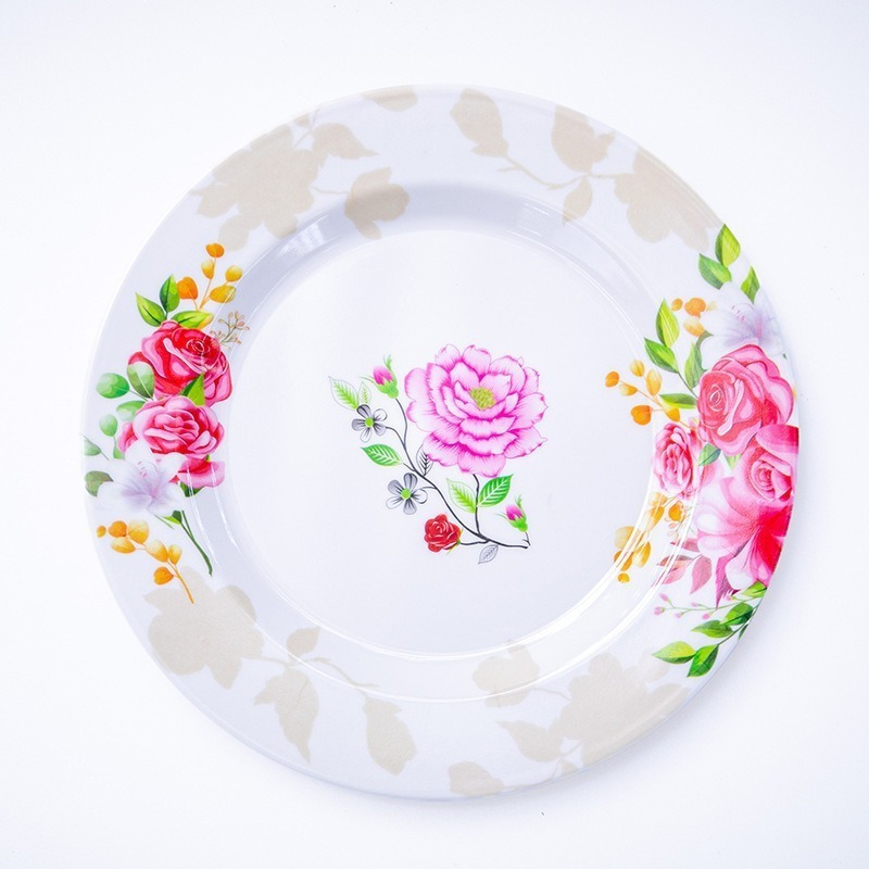 أطباق صغيرة من الميلامين الخزفية على شكل قرص أبيض طوله 10 بوصات Item Picture