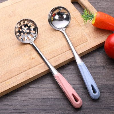 家用厨房创意不锈钢汤勺漏勺火锅勺加厚款长柄勺汤勺麻辣烫漏勺