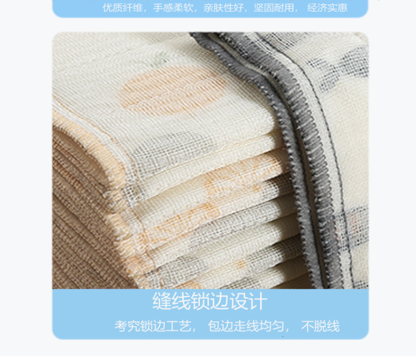 Thickened cotton yarn dishcloth with small fish print, oil-free cleaning cloth, a kitchen cleaning wonder Specification image