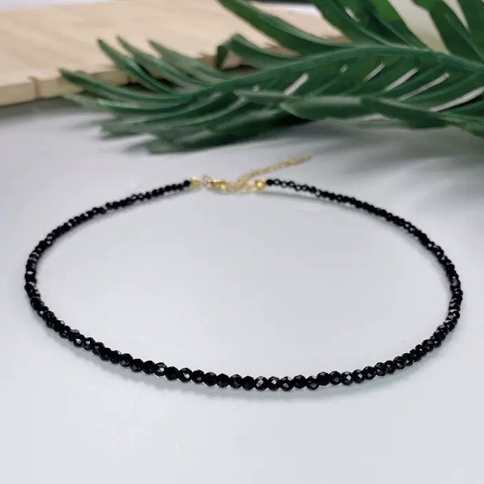 云逸饰家 黑色极简锁骨链 叠戴神器 百搭项链 颈链小号水晶项链饰品批发