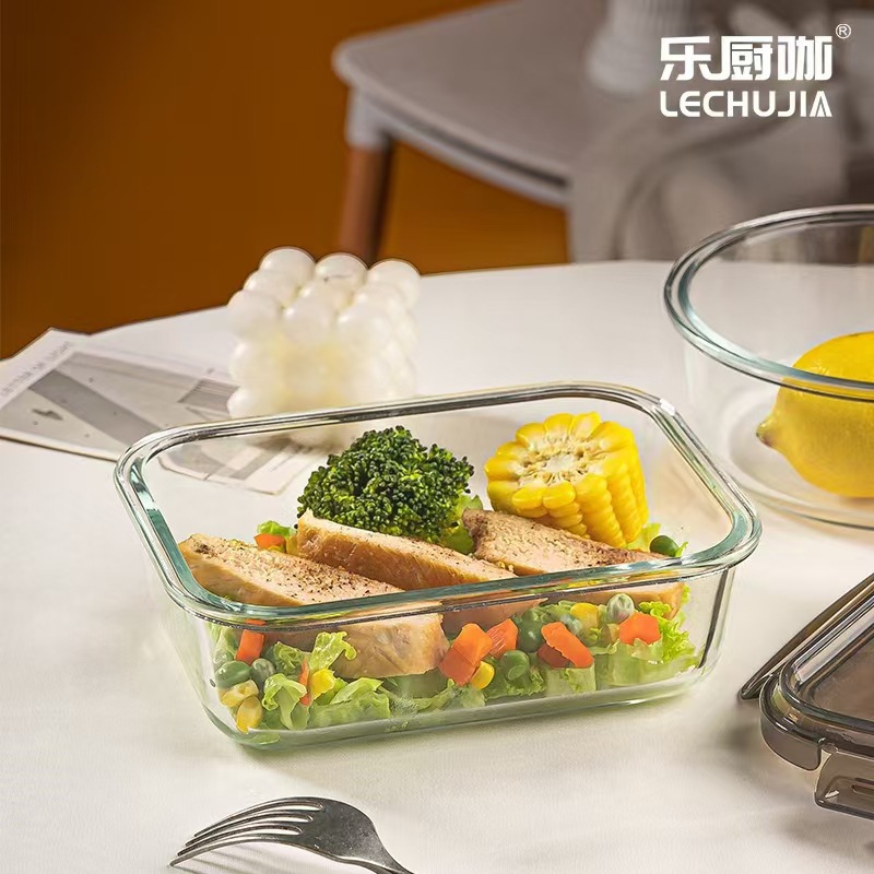 Wholesale of heat-resistant high borosilicate household food preservation bowls, salad bowl sets, high borosilicate glass food preservation boxes, gift boxes