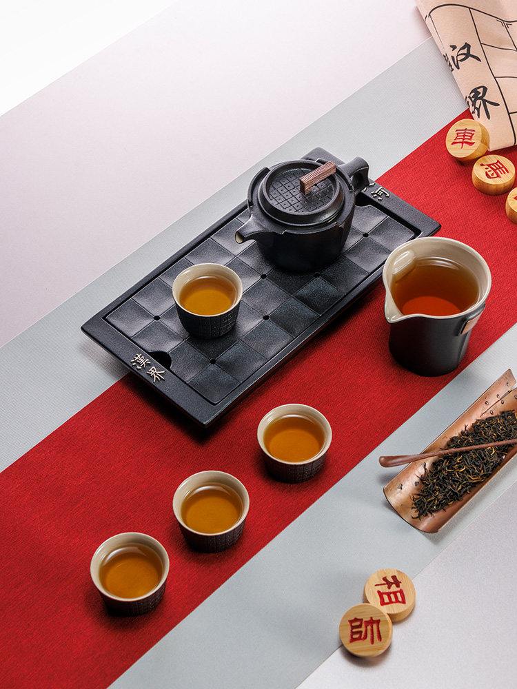 Taiwan Lu Bao Ceramic Men's Tea Set, Business office, home tea room, simple design, Flag Opening Victory Gift box Specification image