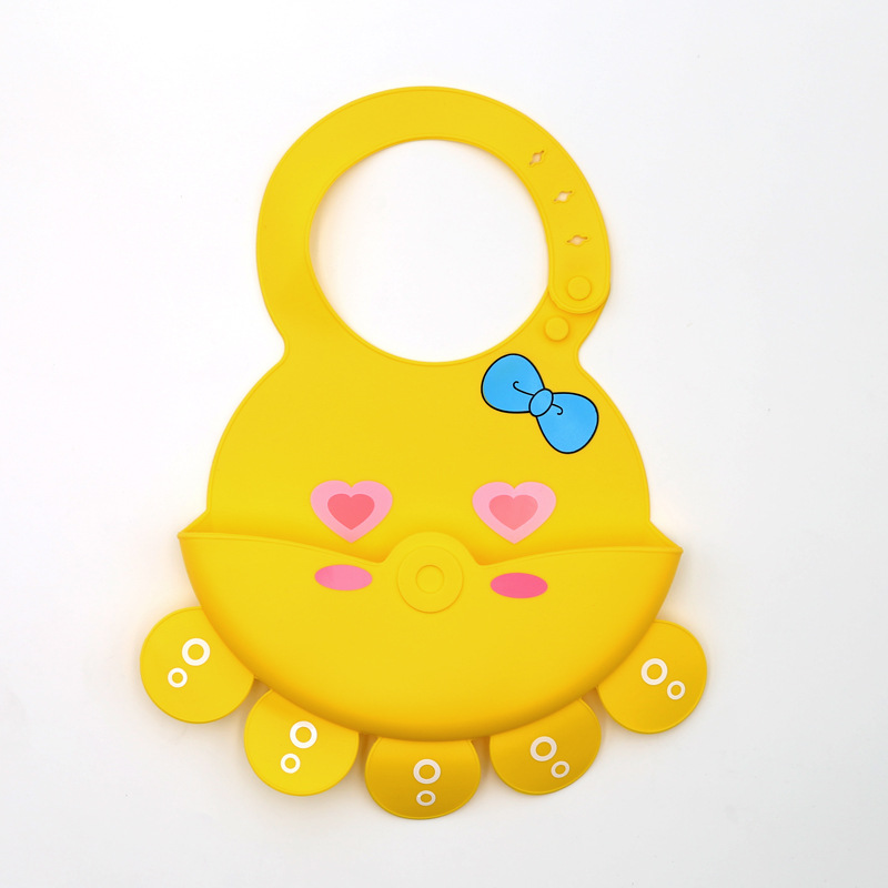 Octopus-style silicone bib, baby drool pocket, baby bib pocket, waterproof drool pocket, children's food pocket, no need to wash details Picture