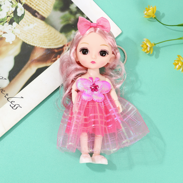 17 cm cartoon Barbie doll keychain, cute, trendy and exquisite girl doll princess toy doll bag pendant Item Picture