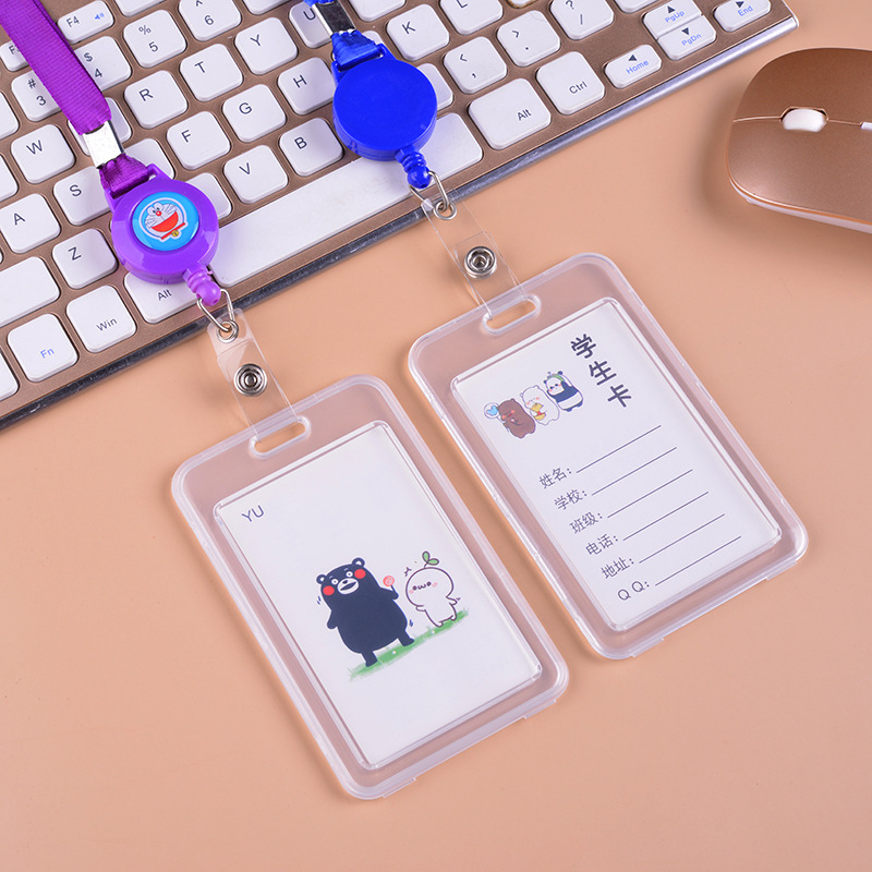 Wholesale of public transportation access control, student ID card holders, exhibition certificates, transparent plastic job tags, pull-down buttons, and work badges