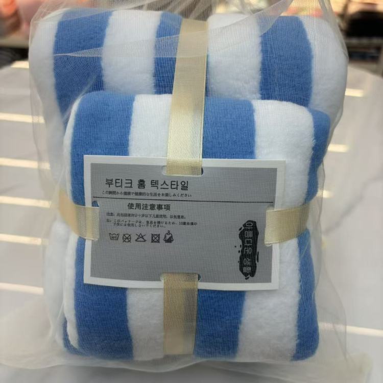 洗浴双件套 珊瑚绒洗脸巾+浴巾 出口日韩品质 柔软舒适产品图