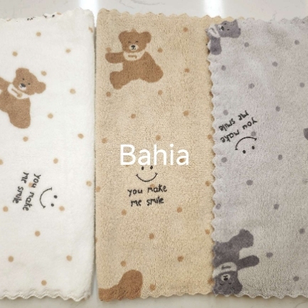 350克珊瑚绒小熊笑脸清洁抹布小方巾产品图