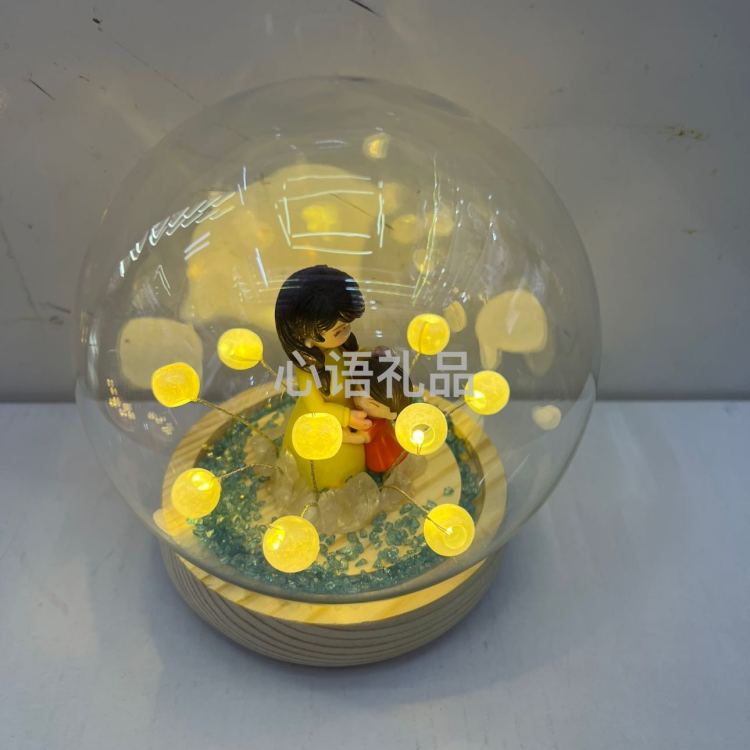 热卖商品，母亲节礼物，节日礼物、生日礼物等，玻璃罩LED灯光产品图