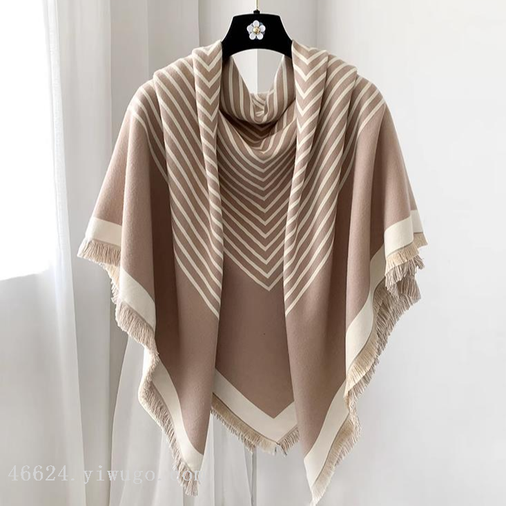 Cross-border scarf wholesale e-commerce star style square scarf shawl with fine stripes