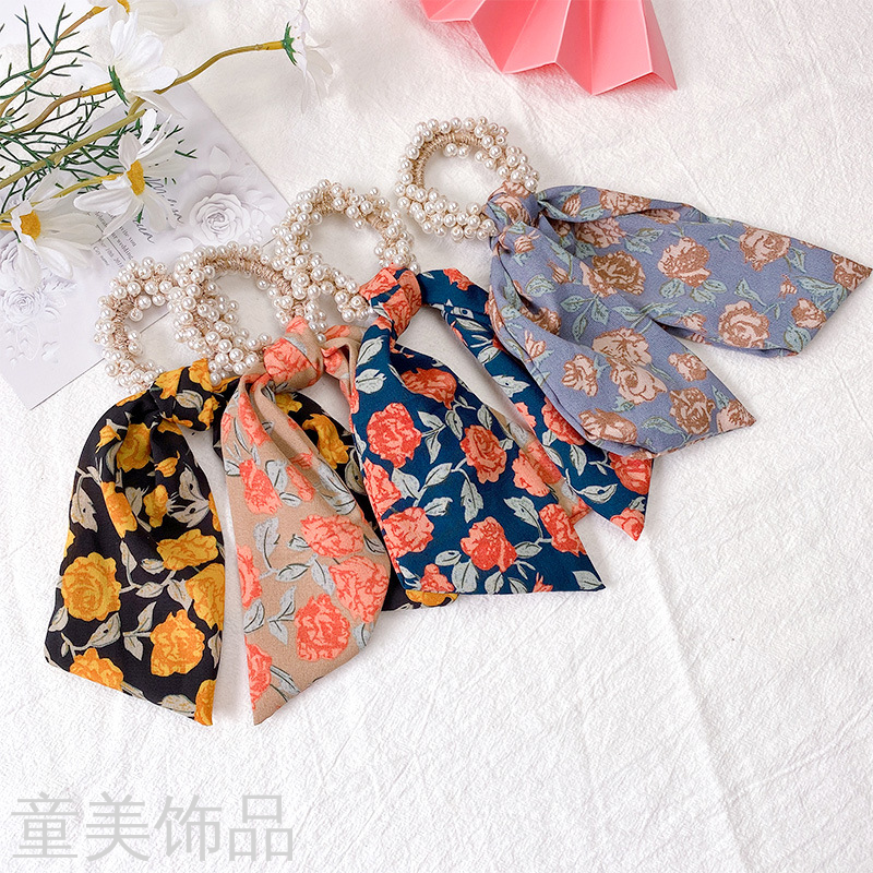 新款森系大肠飘带发圈女韩版头绳打结蝴蝶结发绳甜美扎头皮筋发饰